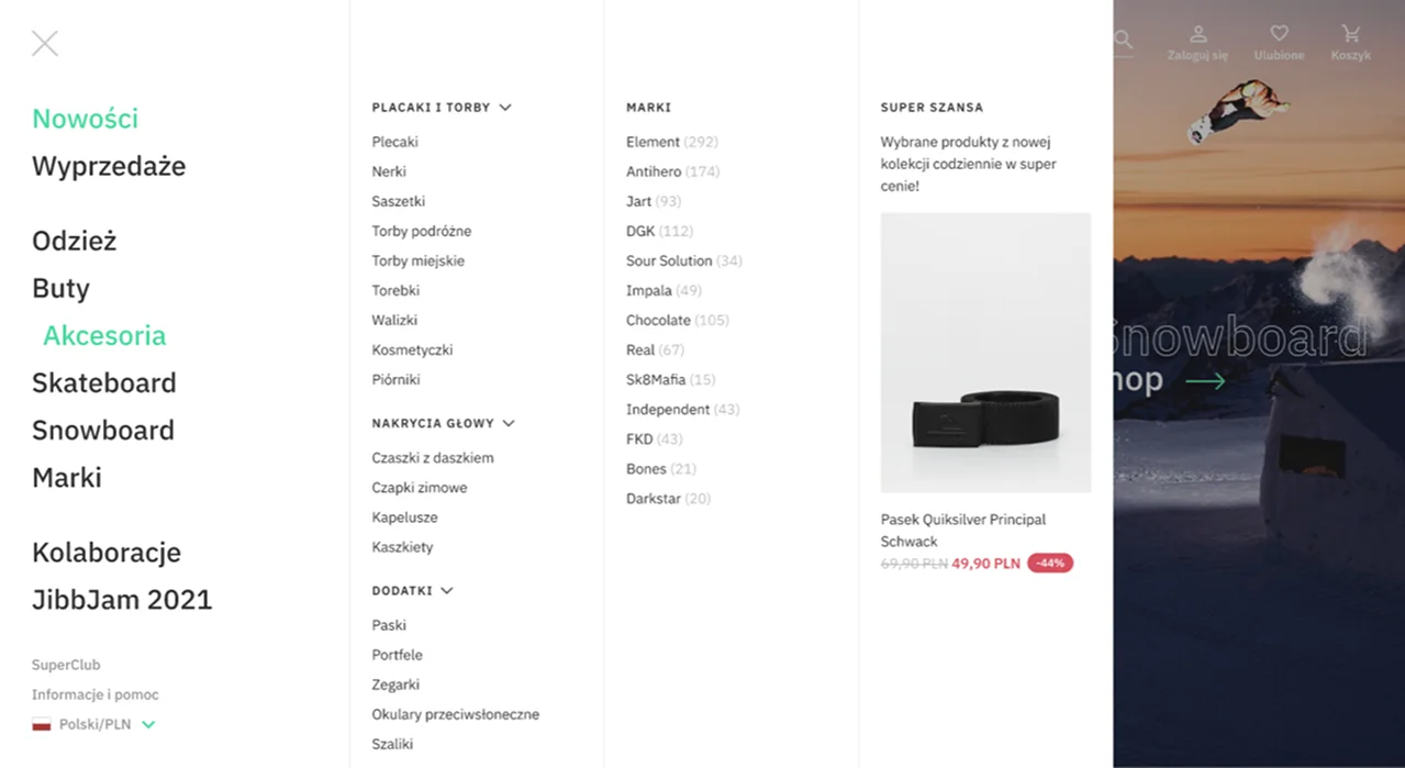 Super Chance inside the Accessories menu on desktop