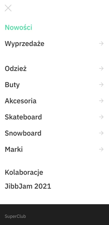New mobile menu